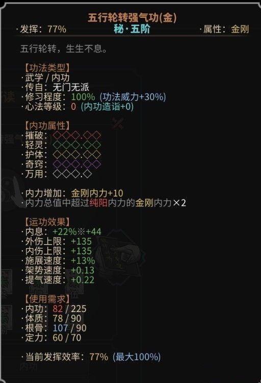 《太吾绘卷》五行轮转功(内功)MOD